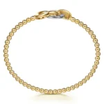 Chic 21K Two-Tone Bujukan Double Circle Diamond Bracelet - Image 4