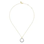 21K White and Yellow Gold Diamond Bujukan 20mm Drop Necklace - Image 2
