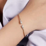 21K Yellow Gold Bujukan Diamond Teardrops Bangle - Image 2