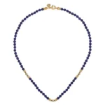Elegant Lapis Beads Necklace Set in 21K Gold - Image 3