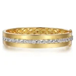 21K Yellow Gold Diamond Bangle