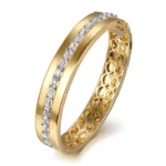 21K Yellow Gold Diamond Bangle - Image 3