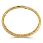 21K Yellow Gold Diamond Station Bangle Bracelet - Image 4