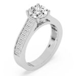 White Gold Irene Side Stone Lab Diamond Ring - Image 3