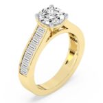 Yellow Gold Irene Side Stone Lab Diamond Ring - Image 3