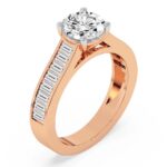 Rose Gold Irene Side Stone Lab Diamond Ring - Image 3