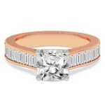 Rose Gold Irene Side Stone Lab Diamond Ring