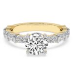 Yellow Gold Enchanted Bliss Side Stone Lab Diamond Ring - Image 2