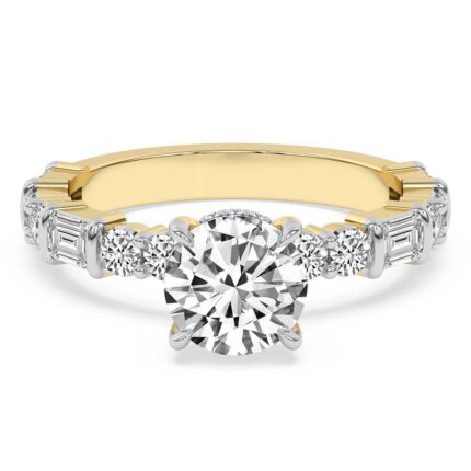 Yellow Gold Enchanted Bliss Side Stone Lab Diamond Ring