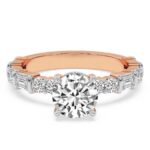 Rose Gold Enchanted Bliss Side Stone Lab Diamond Ring