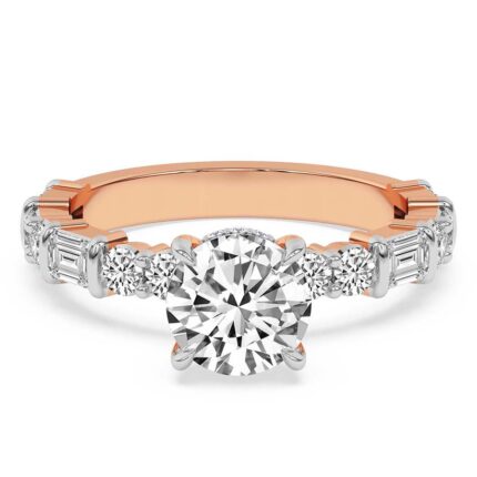 Rose Gold Enchanted Bliss Side Stone Lab Diamond Ring