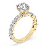 Yellow Gold Enchanted Bliss Side Stone Lab Diamond Ring - Image 4