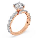 Rose Gold Enchanted Bliss Side Stone Lab Diamond Ring - Image 4
