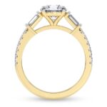 Yellow Gold Opalina Charm Side Stone Lab Diamond Ring - Image 2