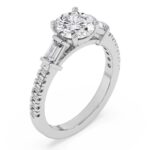 White Gold Opalina Charm Side Stone Lab Diamond Ring - Image 3