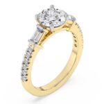 Yellow Gold Opalina Charm Side Stone Lab Diamond Ring - Image 3