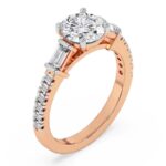 Rose Gold Opalina Charm Side Stone Lab Diamond Ring - Image 3