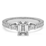 White Gold Opalina Charm Side Stone Lab Diamond Ring