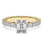 Yellow Gold Opalina Charm Side Stone Lab Diamond Ring
