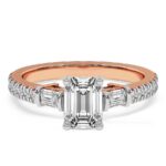 Rose Gold Opalina Charm Side Stone Lab Diamond Ring