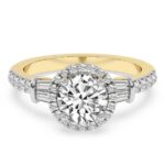 Yellow Gold Liora Cascade Halo Lab Diamond Ring - Image 2