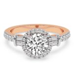 Rose Gold Liora Cascade Halo Lab Diamond Ring