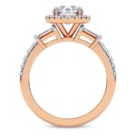 Rose Gold Liora Cascade Halo Lab Diamond Ring - Image 3
