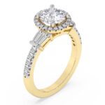 Yellow Gold Liora Cascade Halo Lab Diamond Ring - Image 5