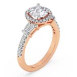 Rose Gold Liora Cascade Halo Lab Diamond Ring - Image 4