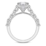 White Gold Florence Side Emerald Lab Diamond Ring - Image 2