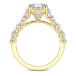 Yellow Gold Florence Side Emerald Lab Diamond Ring - Image 2