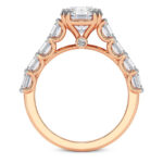 Rose Gold Florence Side Emerald Lab Diamond Ring - Image 2