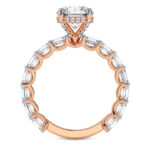Rose Gold Giselle Side Emerald Lab Diamond Ring - Image 3