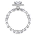 White Gold Amaryllis Side Emerald Lab Diamond Ring - Image 3