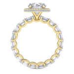 Yellow Gold Amaryllis Side Emerald Lab Diamond Ring - Image 3