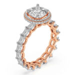 The Amaryllis Side Emerald Ring in Rose Gold - Image 4