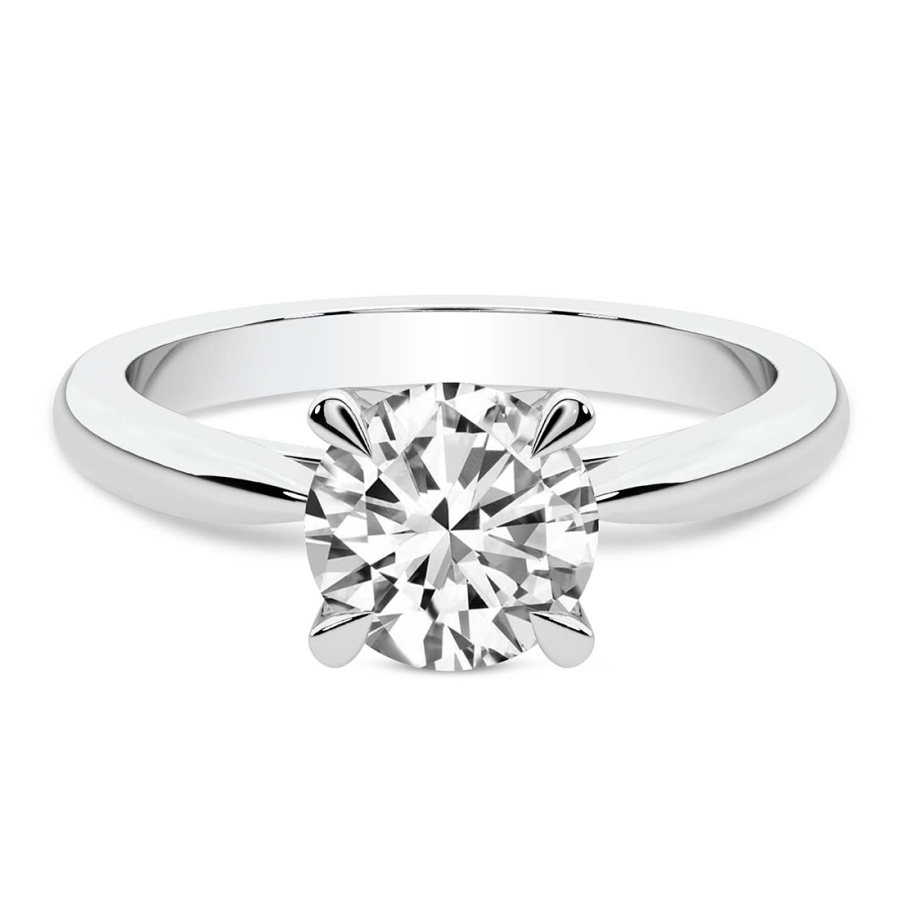 AFDRE45004-A01 White Gold Azalea Classic Solitaire 1.5mm Lab Diamond Ring - Image 1