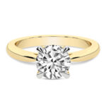 Yellow Gold Azalea Classic Solitaire 1.5mm Lab Diamond Ring