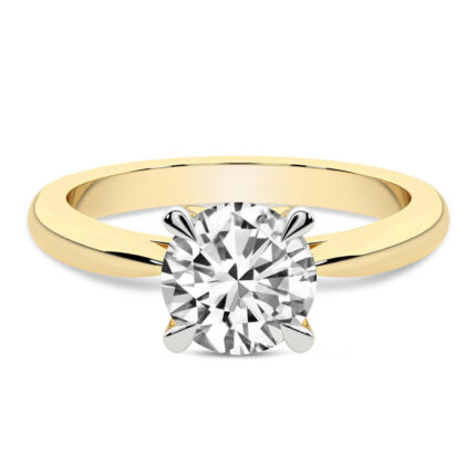 Yellow Gold Azalea Classic Solitaire 1.5mm Lab Diamond Ring