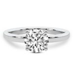 White Gold Four Prong Solitaire 1.5mm Lab Diamond Ring