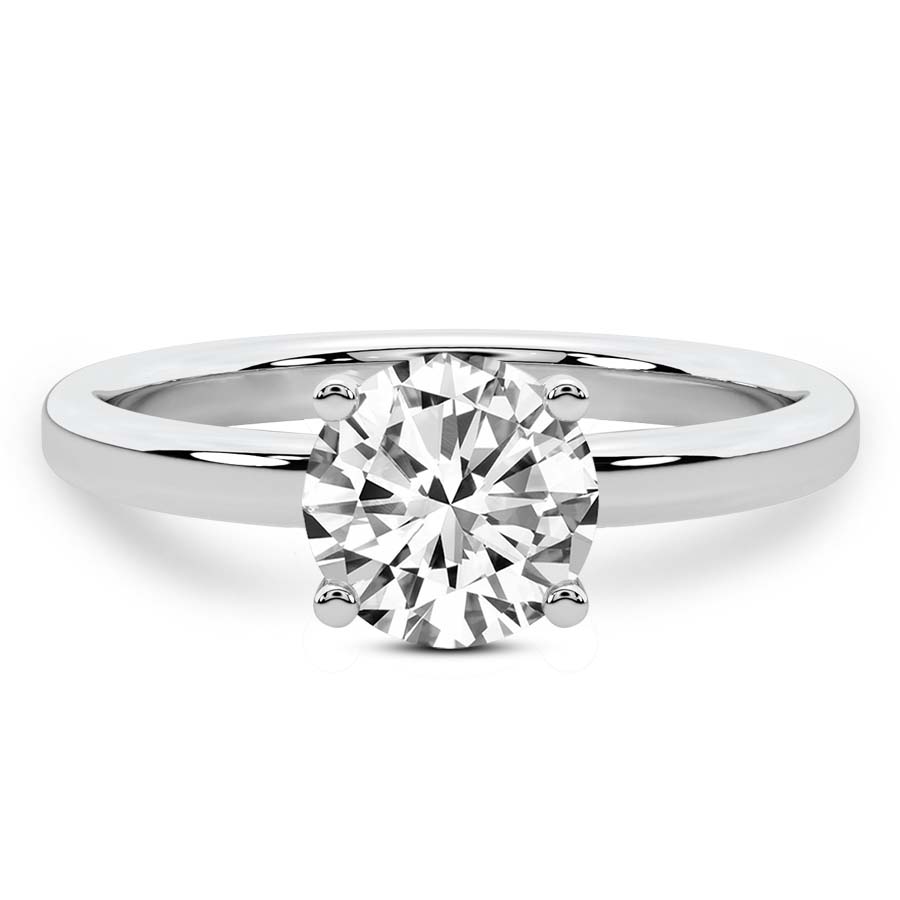 AFDRE45204-A01 White Gold Four Prong Solitaire 1.5mm Lab Diamond Ring - Image 1