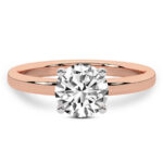Rose Gold Four Prong Solitaire 1.5mm Lab Diamond Ring