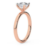 Rose Gold Four Prong Solitaire 1.5mm Lab Diamond Ring - Image 4
