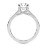 White Gold Agnes Criss cross Prong Solitaire 1.5mm Lab Diamond Ring - Image 2