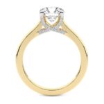 Yellow Gold Agnes Criss cross Prong Solitaire 1.5mm Lab Diamond Ring - Image 2