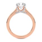 Rose Gold Agnes Criss cross Prong Solitaire 1.5mm Lab Diamond Ring - Image 2