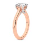 Rose Gold Agnes Criss cross Prong Solitaire 1.5mm Lab Diamond Ring - Image 3