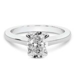 White Gold Agnes Criss cross Prong Solitaire 1.5mm Lab Diamond Ring - Image 4