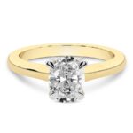 Yellow Gold Agnes Criss cross Prong Solitaire 1.5mm Lab Diamond Ring - Image 4