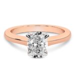Rose Gold Agnes Criss cross Prong Solitaire 1.5mm Lab Diamond Ring